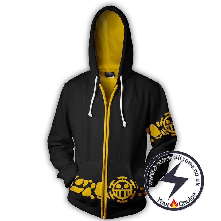 One Piece Trafalgar Law Coat Zip Up Hoodie Jacket